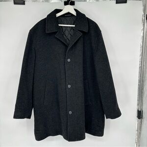 Chaps Wool Charcoal Button Up Coat Sz 44 Regular
